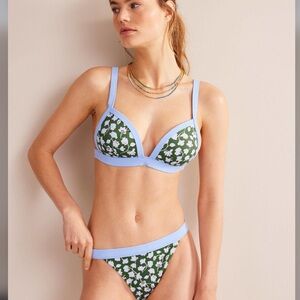 Boden Tanga Bikini Top Floral Blue Green NWOT size 8